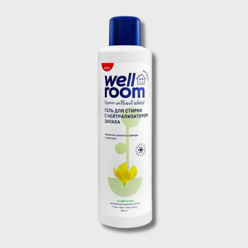 Гель для стирки c нейтрализатором запаха Wellroom, цветочный, 900 мл