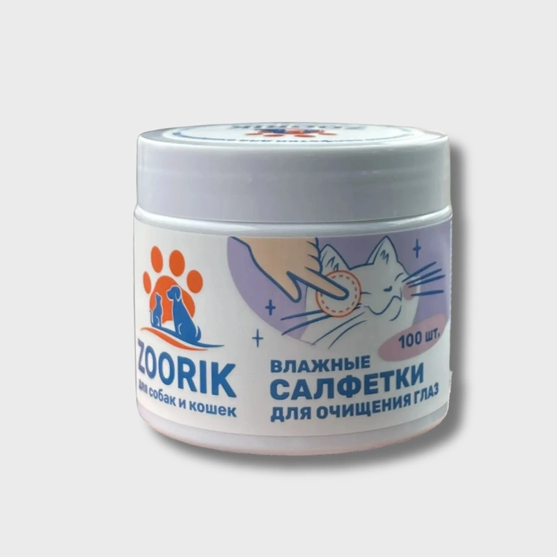 Влажные салфетки для глаз собак и кошек 100 шт ZOORIK