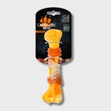 Игрушка для собак Карнивор кость, вкус бекона, цвет желтый, 17.8x4.9x4 см средняя
