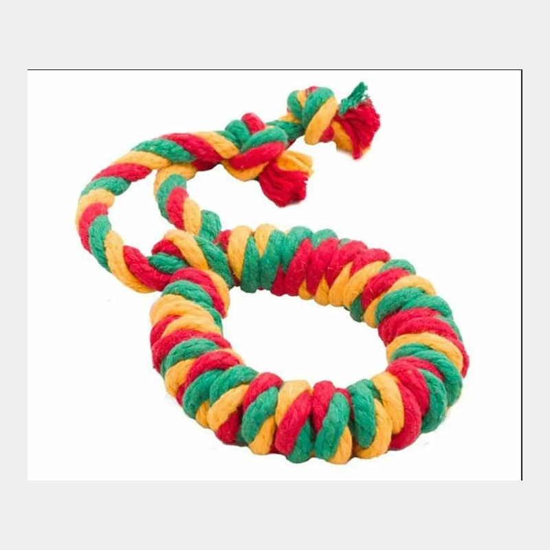 Кольцо канатное Doglike Dental Knot (жёлтый-зелёный-красный) МАЛОЕ ⌀10 см