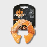 Игрушка для собак Карнивор круглая кость, вкус бекона, цвет желтый, 10.8x9.7x3.6 см средняя