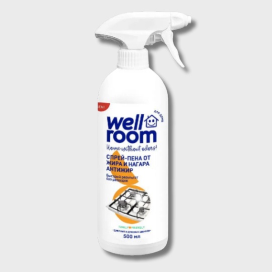 Спрей-пена от жировых загрязнений Антижир Wellroom, 500 мл