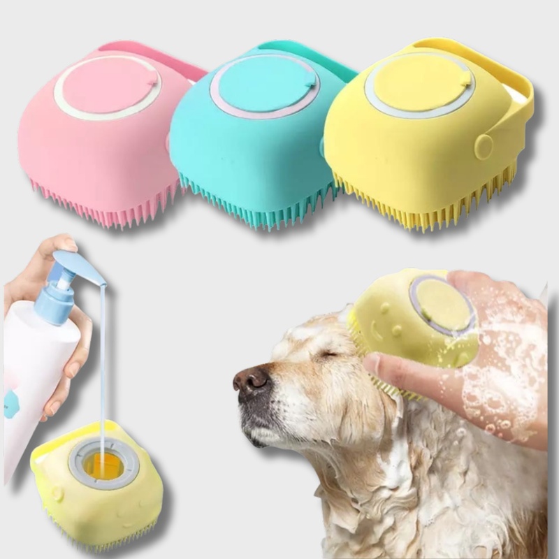 Силиконовая щетка с отсеком для шампуня