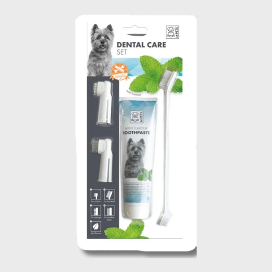 Набор для ухода за зубами собак MPets (паста, щётка, напальчники) мята