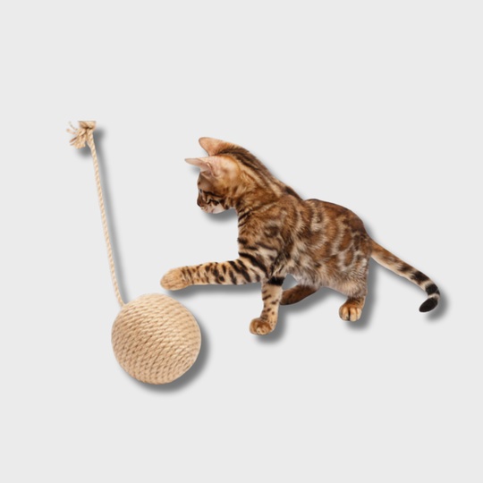 Клубок-дразнилка джутовый с кошачьей мятой 8,5 см