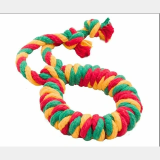 Кольцо канатное Doglike Dental Knot (жёлтый-зелёный-красный) СРЕДНЕЕ ⌀11,5 см