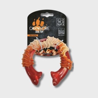 Игрушка для собак Карнивор круглая кость, вкус бекона, цвет красный 14x13.7x4.1 см Большая