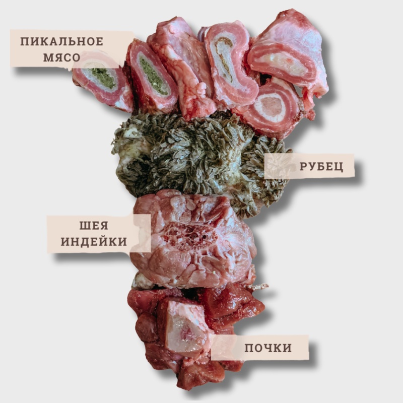 Рацион №3 Без овощей Говядина+индейка 400 г