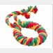 Кольцо канатное Doglike Dental Knot (жёлтый-зелёный-красный) БОЛЬШОЕ ⌀13 см